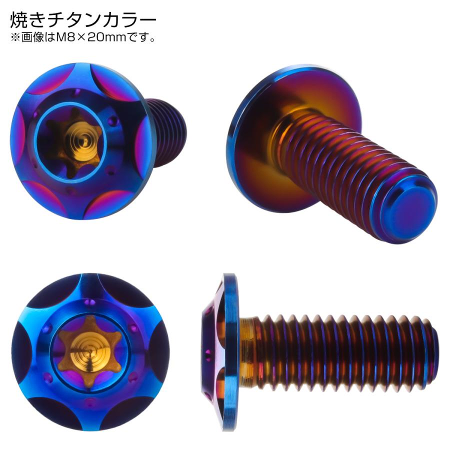 チタンボルト M8×20mm P1.25 ボタンボルト フランジ付き トルクス穴 