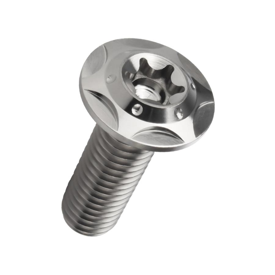 チタンボルト M8×25mm P1.25 ボタンボルト フランジ付き トルクス穴 シルバー スターホール JA1047 | ブランド登録なし | 04