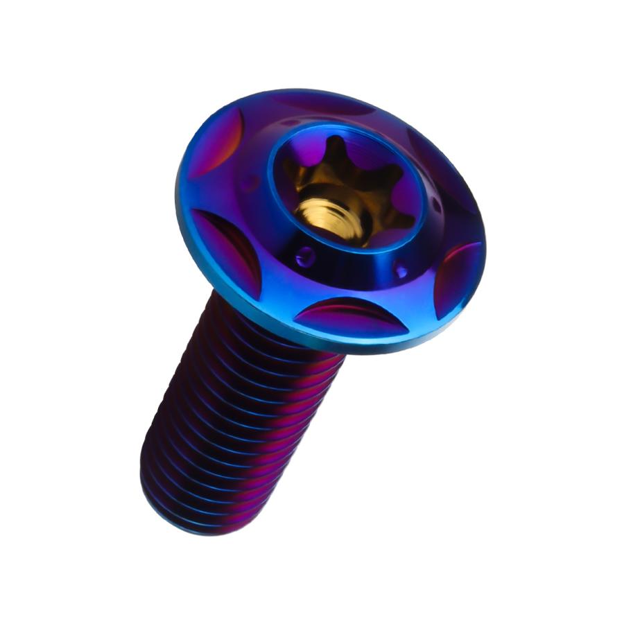 チタンボルト M8×25mm P1.25 ボタンボルト フランジ付き トルクス穴 焼きチタン スターホール JA1050 | ブランド登録なし | 04