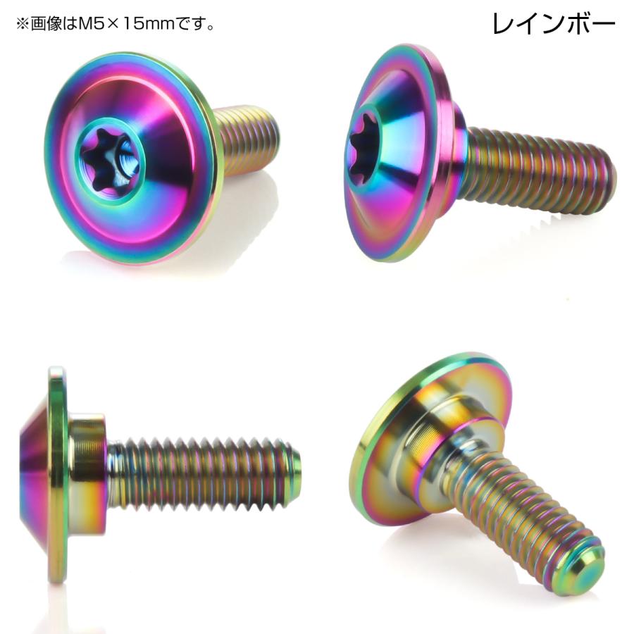 チタンボルト M6×15mm P1.0 円筒部直径10mm 段付きフランジボルト トルクス穴 レインボー JA1060 | ブランド登録なし | 01