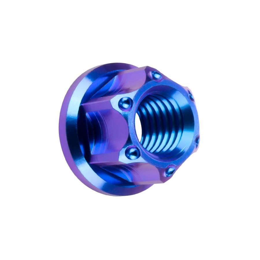 チタンナット M8 P1.25 六角ナット フランジ付き ブルー デザイン JA1145 | ブランド登録なし | 06