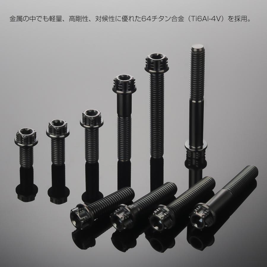 チタンボルト M8×40mm P1.25 六角ボルト トルクス穴 フランジ付き