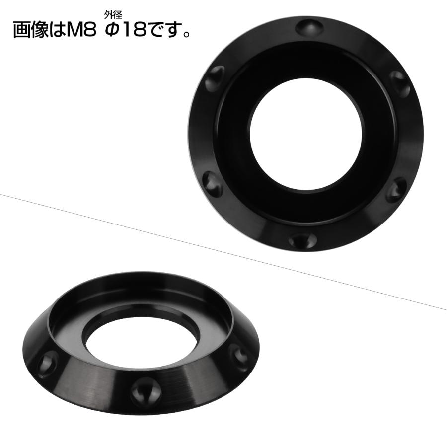 チタンワッシャー M8 外径18mm 座面枠付き ブラック ホール JA1195 | ブランド登録なし | 01
