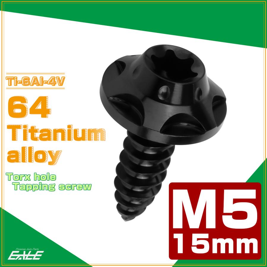 タッピングネジ M5×15チタン トルクス穴 ビス ブラック スターホール