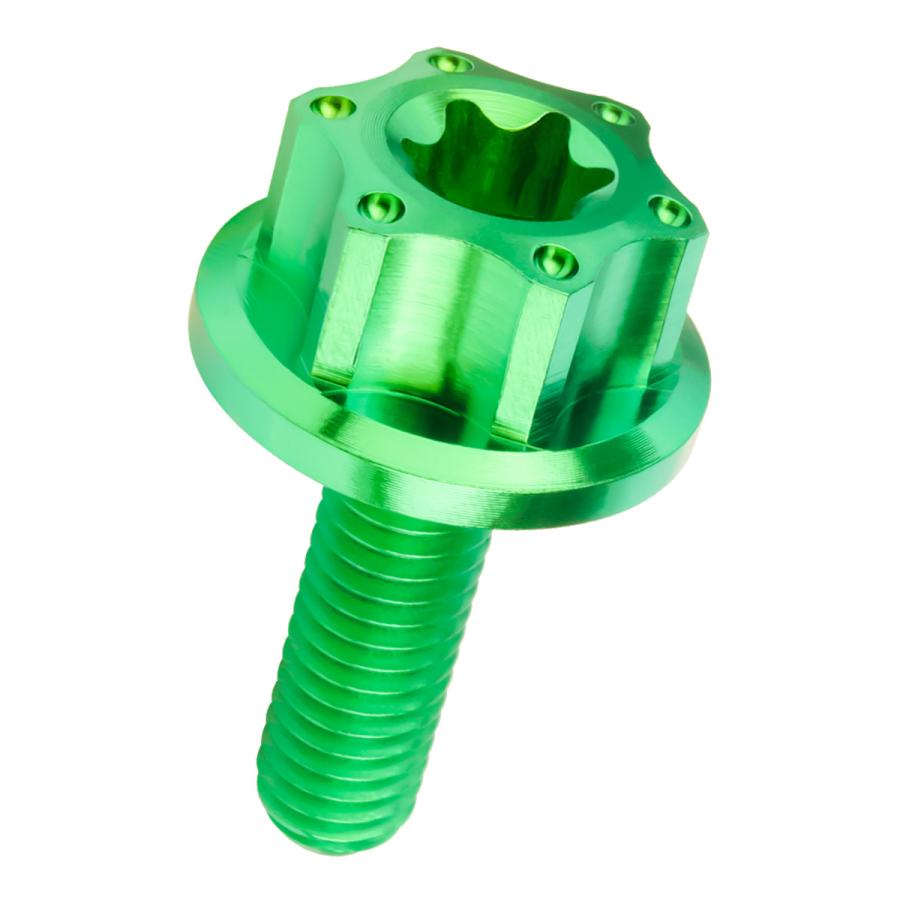 チタンボルト M6×20mm P1.0 六角ボルト ワイドフランジ トルクス穴 グリーン ホール JA1233 | ブランド登録なし | 04