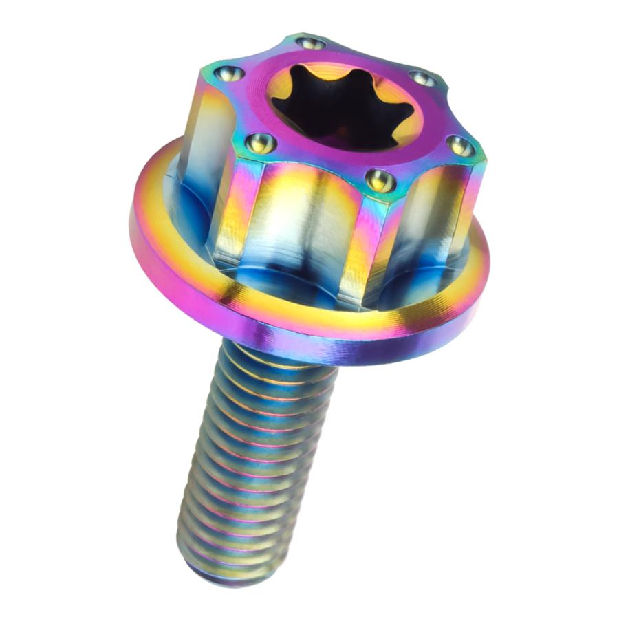 チタンボルト M6×20mm P1.0 六角ボルト ワイドフランジ トルクス穴 ライトカラー レインボー ホール JA1236 | ブランド登録なし | 04