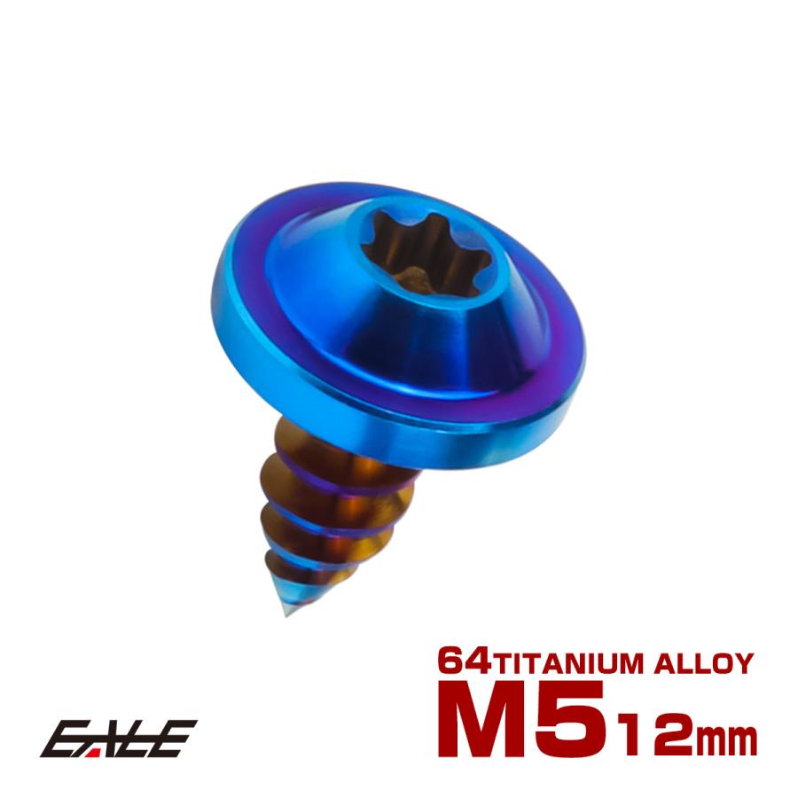 タッピングネジ M5×12mm チタン トルクス穴 フランジ付き ビス ダーク