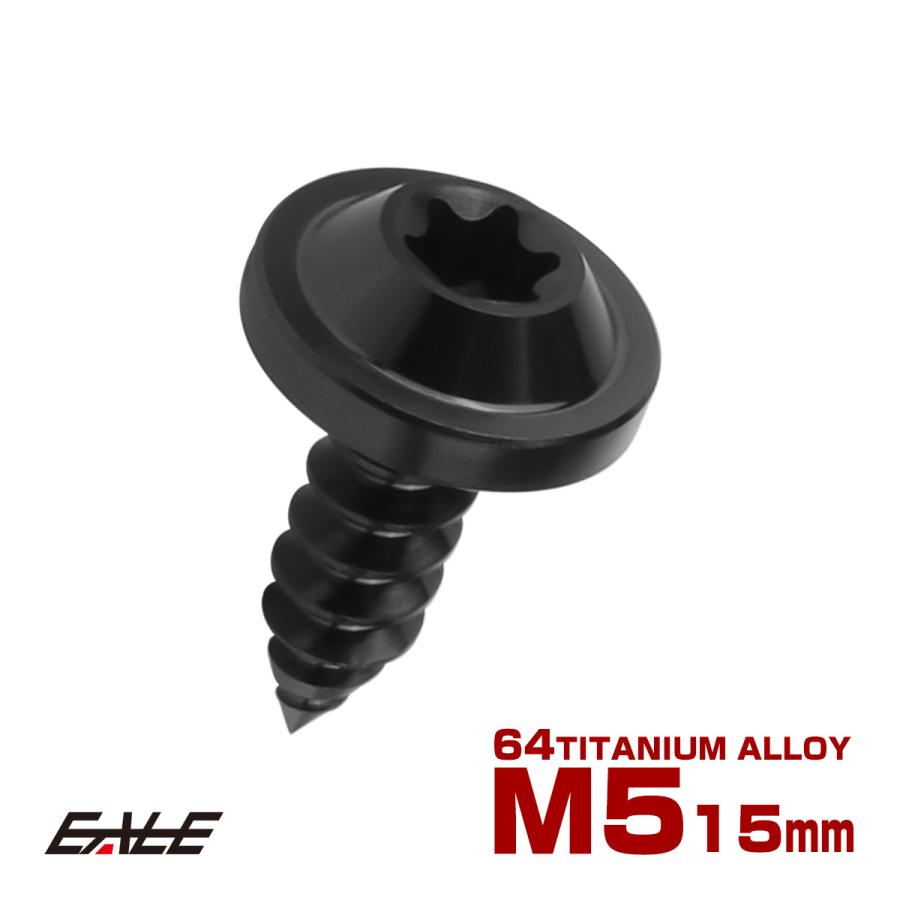 タッピングネジ M5×15mm チタン トルクス穴 フランジ付き ビス