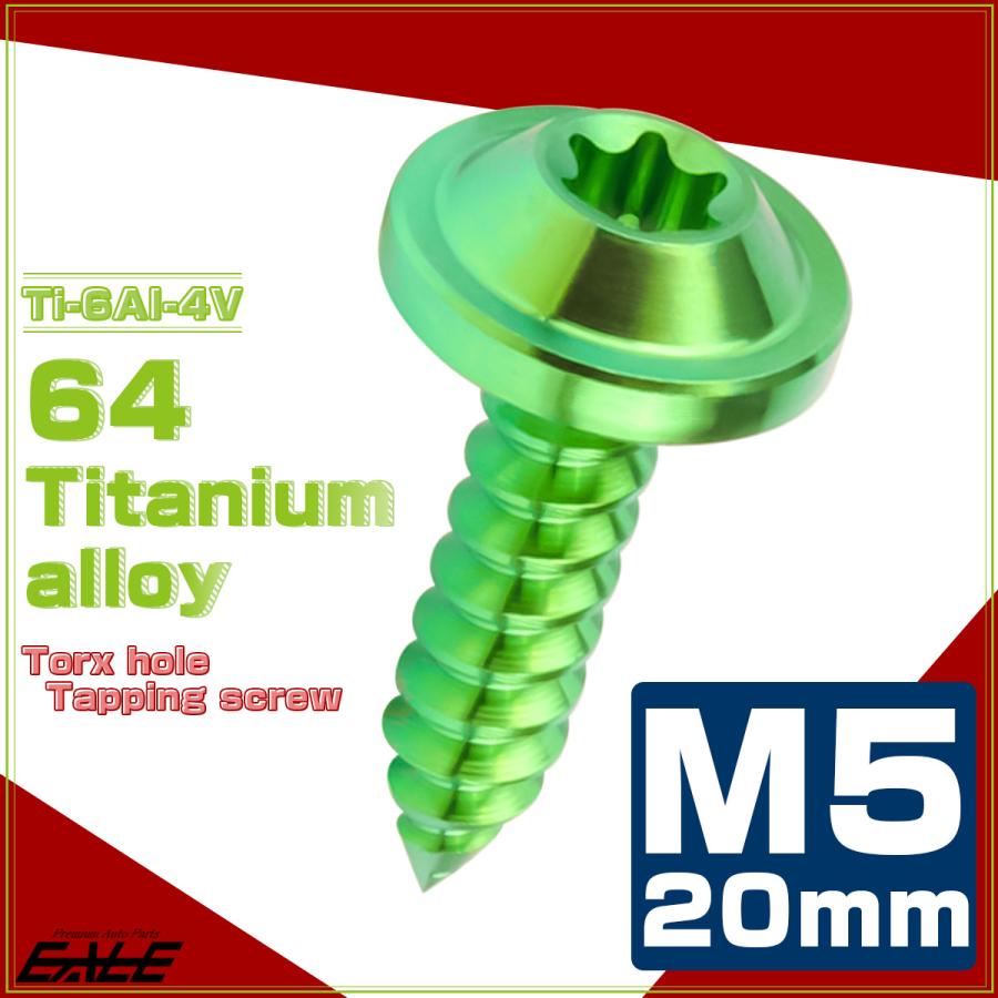 タッピングネジ M5×20mm チタン トルクス穴 フランジ付き ビス