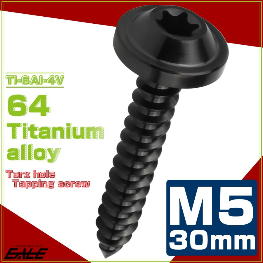タッピングネジ M5×30mm チタン トルクス穴 フランジ付き ビス