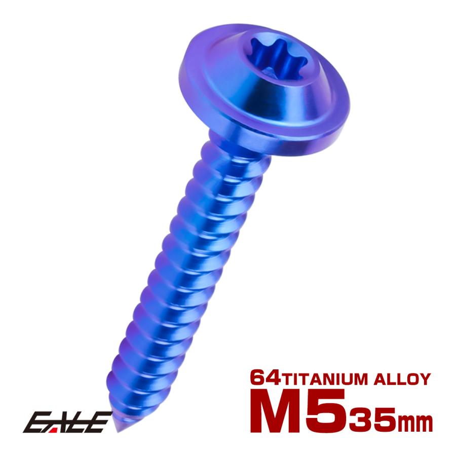 タッピングネジ M5×35mm チタン トルクス穴 フランジ付き ビス