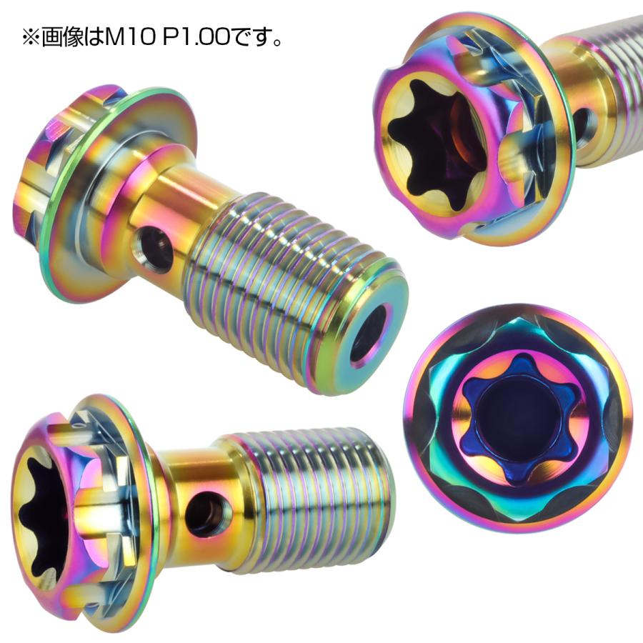 64チタン製 バンジョーボルト ブレーキライン M10 P1.00 トルクス穴 デザインボルト レインボー 虹色 JA1295 | ブランド登録なし | 02