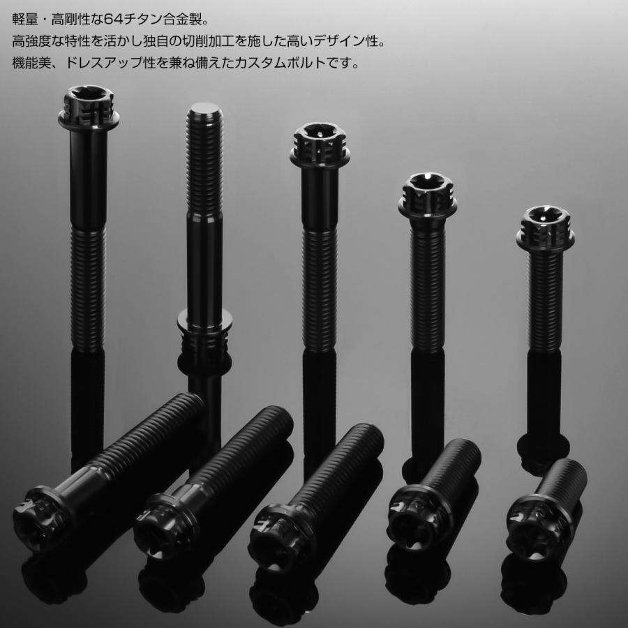 チタンボルト M10×60mm P1.5 六角ボルト フランジ付き トルクス穴 ブラック デザイン JA1353 | ブランド登録なし | 03