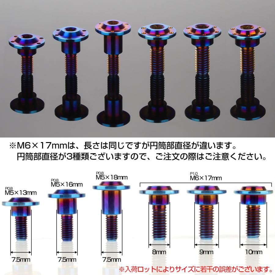 チタンボルト M5×18mm P0.8 フランジボルト 段付き 円筒部直径7.5mm トルクス穴 ブラック JA1364｜eale｜04