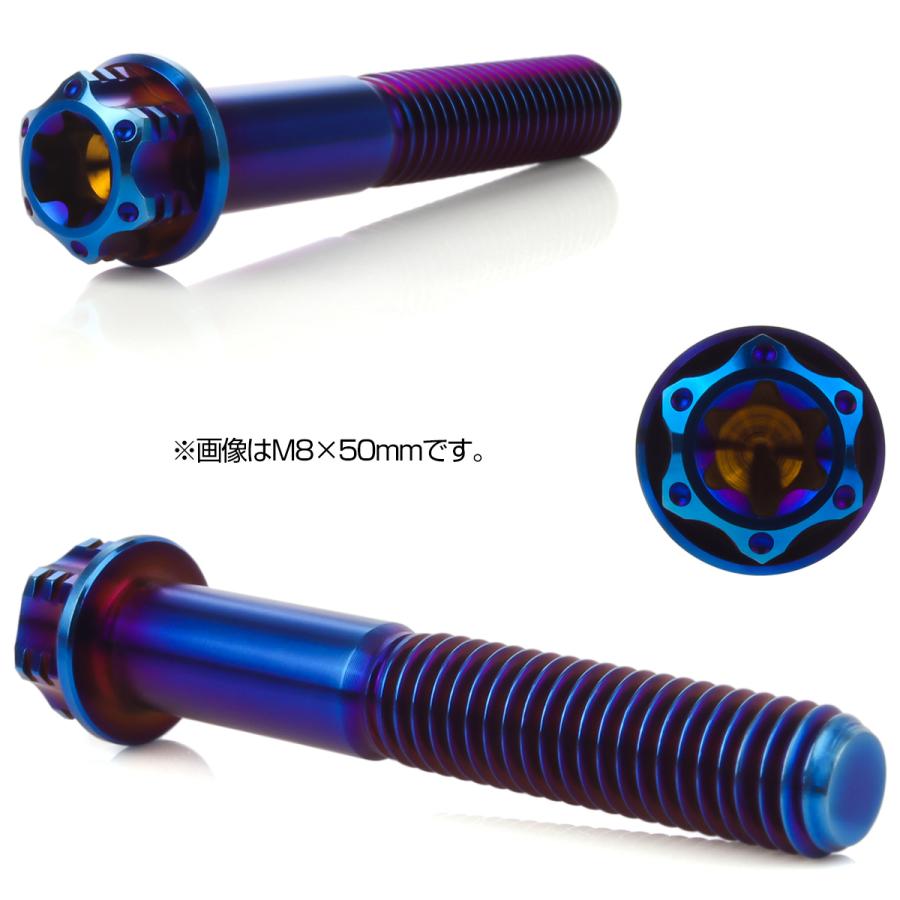 チタンボルト M8×45mm P1.25 六角ボルト トルクス穴 フランジ付き 焼きチタンカラー ホール JA1397 | ブランド登録なし | 02