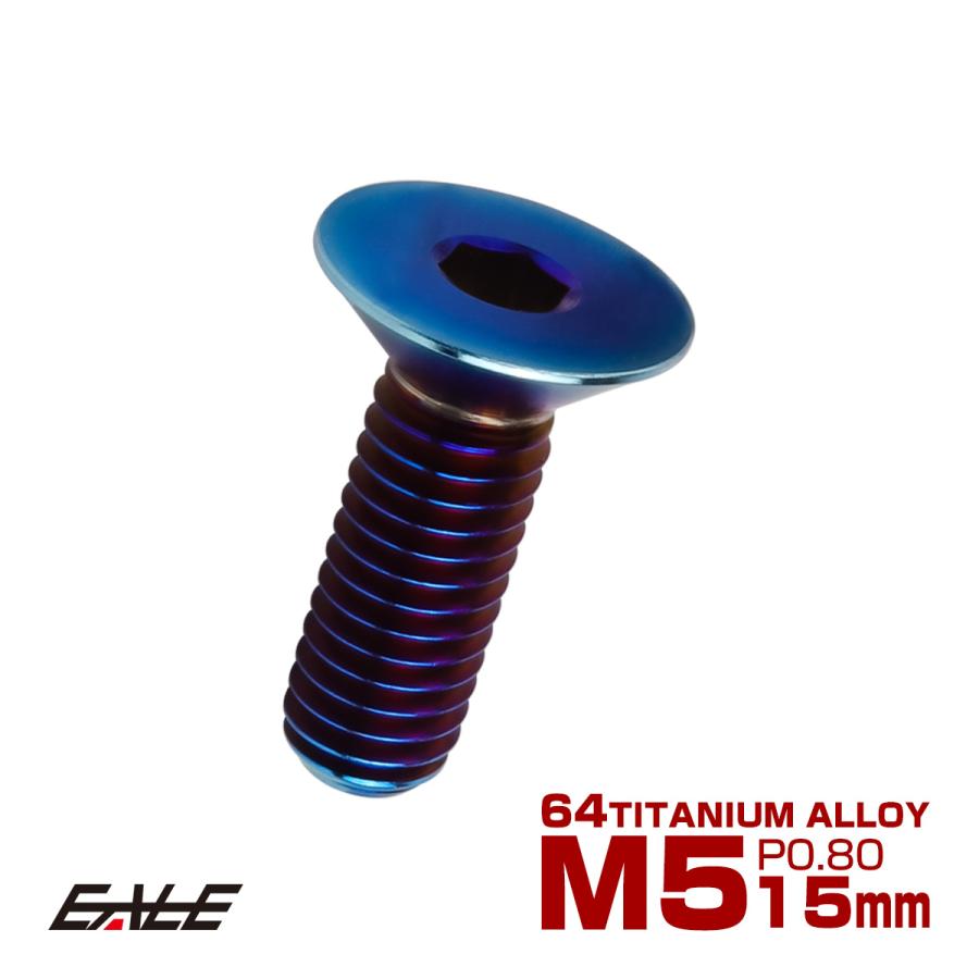 チタンボルト M5×15mm P0.8 皿ボルト 六角穴 皿 キャップボルト 焼きチタンカラー JA1504 | ブランド登録なし