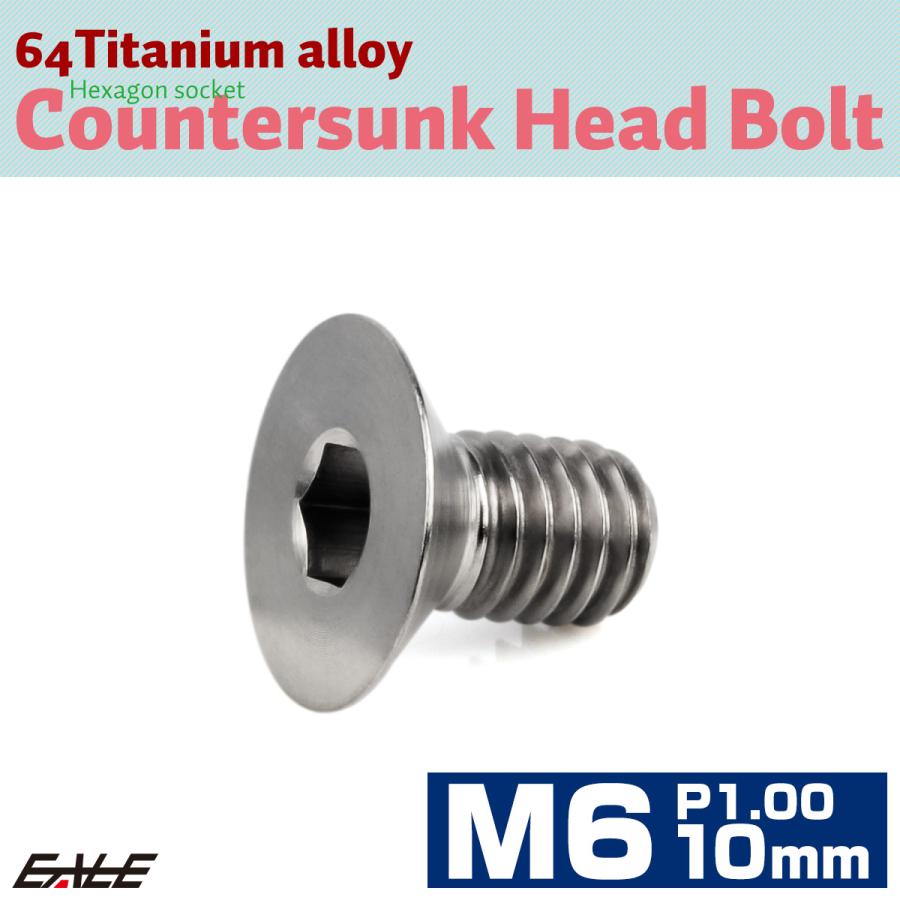 チタンボルト M6×10mm P1.0 皿ボルト 六角穴 皿 キャップボルト シルバー JA1534 | ブランド登録なし | 01