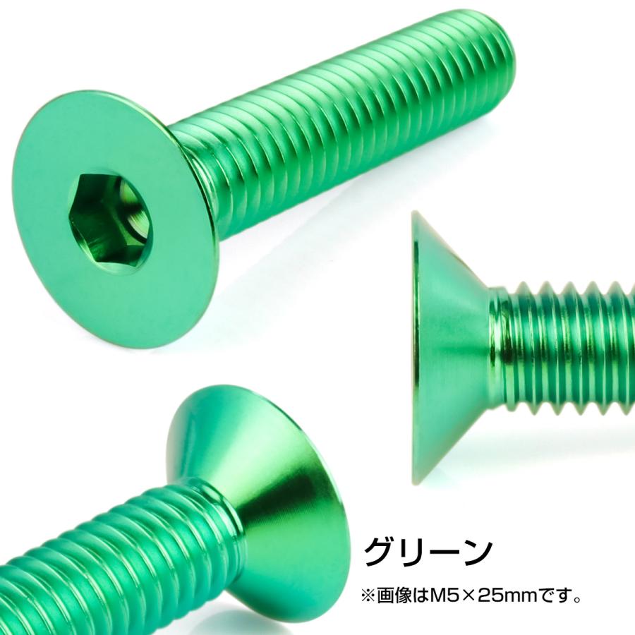 チタンボルト M6×15mm P1.0 皿ボルト 六角穴 皿 キャップボルト グリーン JA1542 | ブランド登録なし | 02