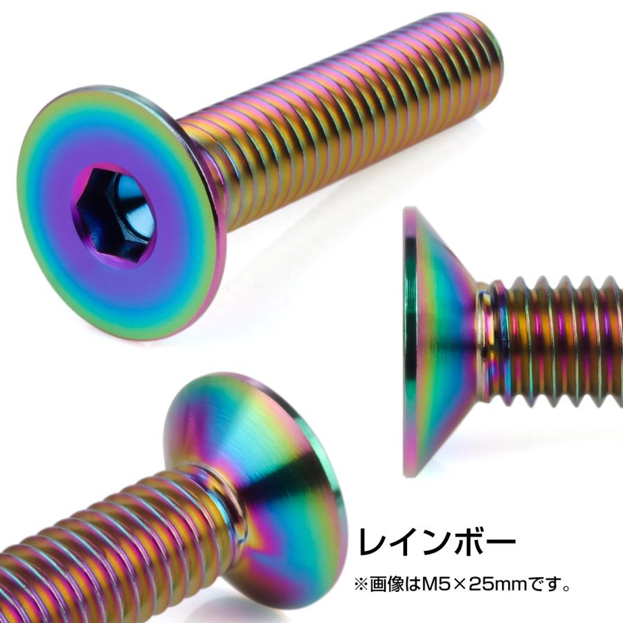 チタンボルト M6×15mm P1.0 皿ボルト 六角穴 皿 キャップボルト レインボー 虹色 JA1545 | ブランド登録なし | 02