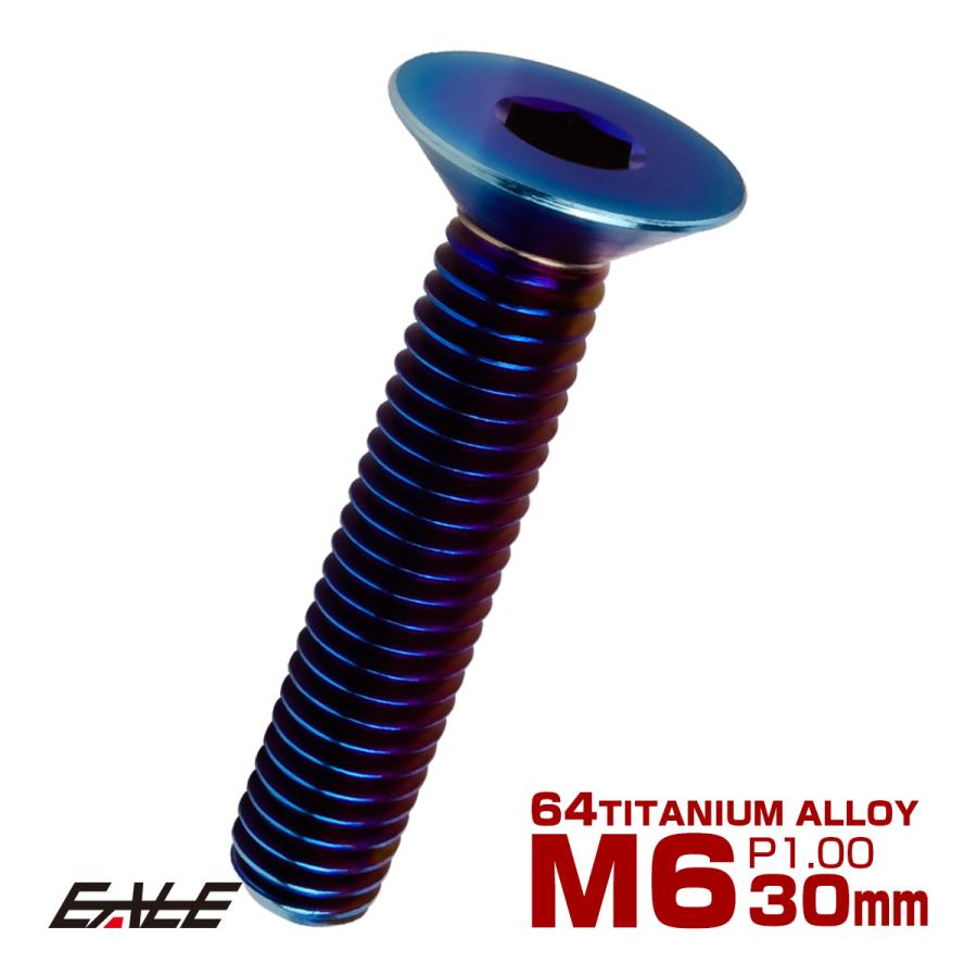 チタンボルト M6×30mm P1.0 皿ボルト 六角穴 皿 キャップボルト 焼きチタンカラー JA1567 | ブランド登録なし