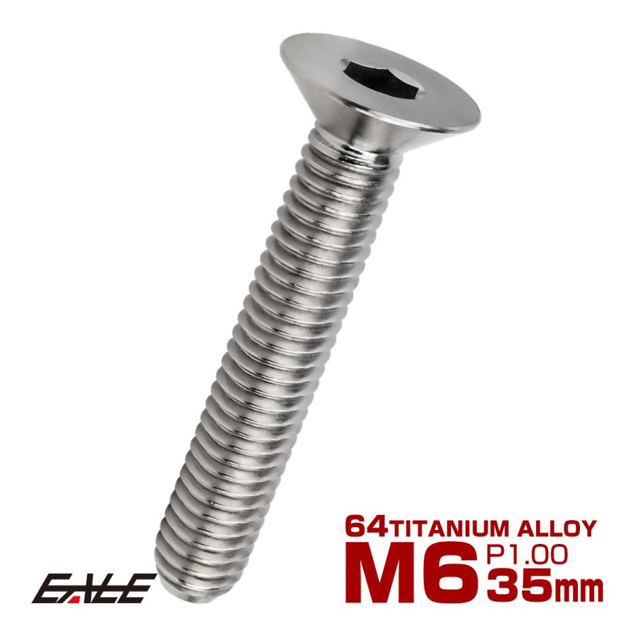 チタンボルト M6×35mm P1.0 皿ボルト 六角穴 皿 キャップボルト シルバー JA1569 | ブランド登録なし