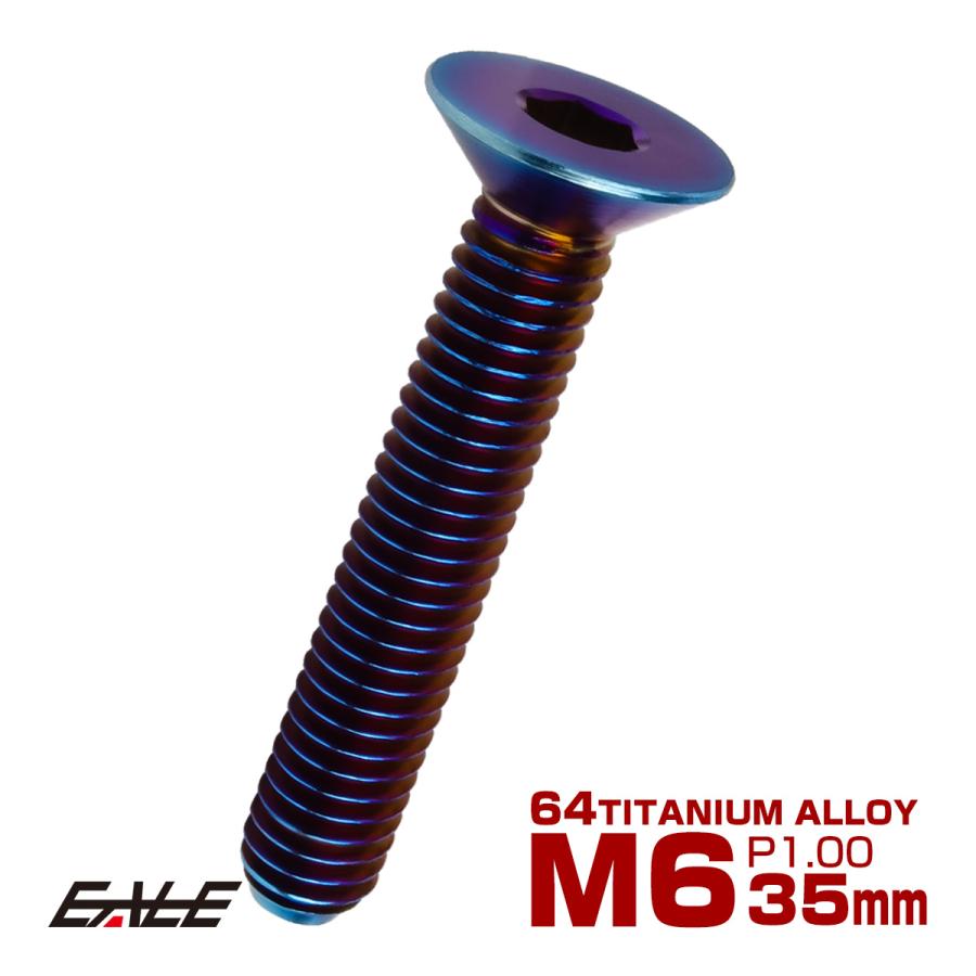 チタンボルト M6×35mm P1.0 皿ボルト 六角穴 皿 キャップボルト 焼きチタンカラー JA1574 | ブランド登録なし