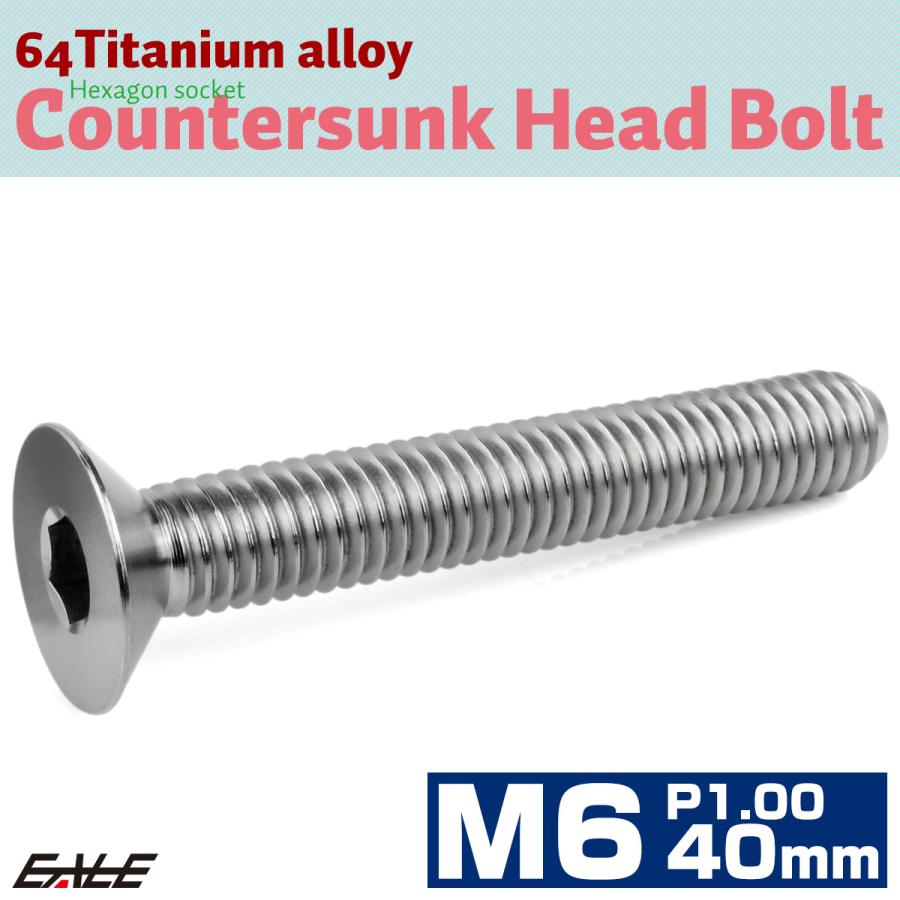 チタンボルト M6×40mm P1.0 皿ボルト 六角穴 皿 キャップボルト シルバー JA1576 | ブランド登録なし | 01