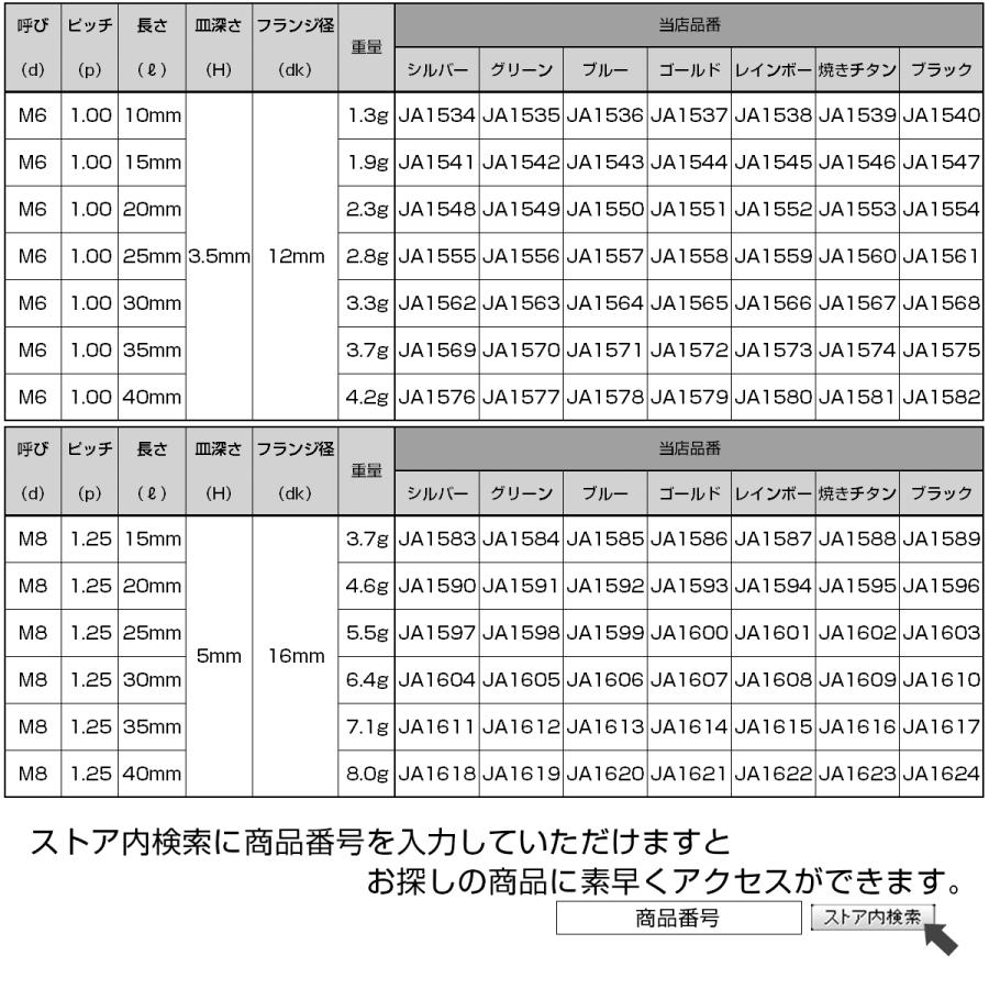 チタンボルト M6×40mm P1.0 皿ボルト 六角穴 皿 キャップボルト チタンボルト M6×40mm P1.0 皿ボルト 六角穴 皿 キャップボルト