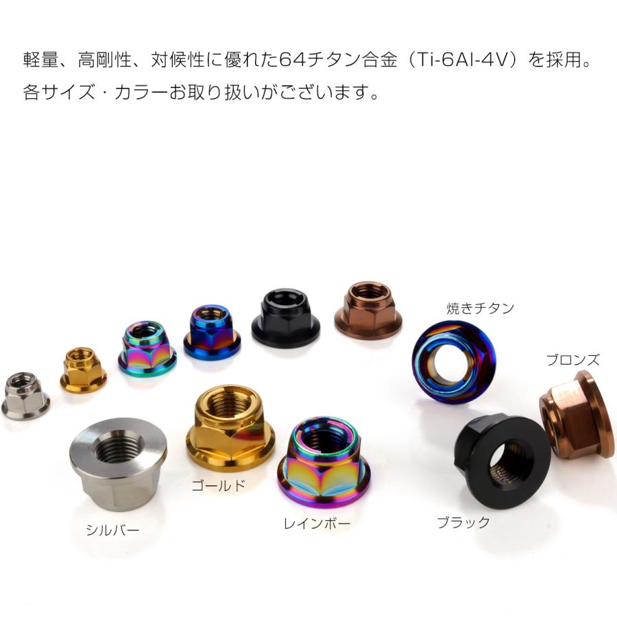 チタンナット M6 P1.0 フリクションリングナット フランジ付き 六角