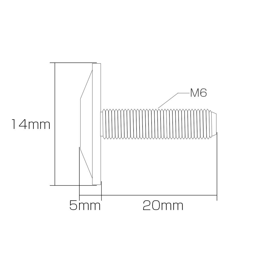 チタンボルト M6×20mm P1.00 頭部径14mm ボタンボルト 六角穴 レインボー ホール JA164 | ブランド登録なし | 03