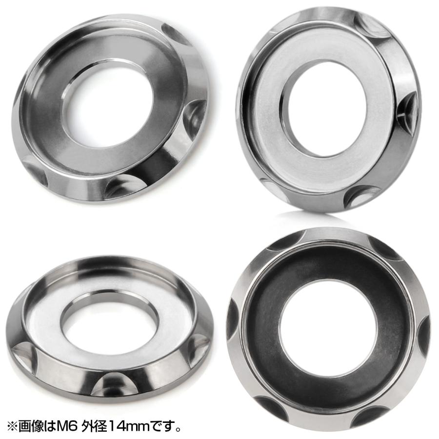 チタンワッシャー M8 外径19mm 座面枠付き デザインワッシャー シルバー JA1670 | ブランド登録なし | 02