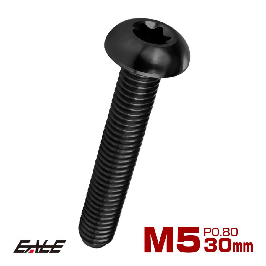 チタンボルト M5 30mm P0.8 トルクス穴付き ボタンボルト ブラック JA1695 | ブランド登録なし | 03