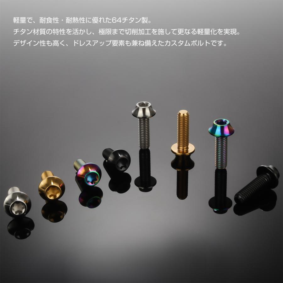 チタンボルト M6×20mm P1.00 キャップボルト カーブ テーパーヘッド トルクス穴 シルバー JA1709 | ブランド登録なし | 04