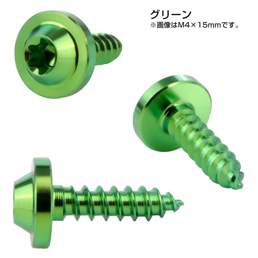 タッピングネジ M4×12mm チタン トルクス穴 フランジ付き ビス