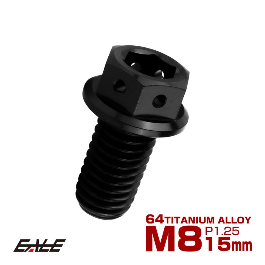 チタンボルト M8×15mm P1.25 六角ボルト 六角穴付き ホールヘッド フランジボルト ブラック JA1751 | ブランド登録なし