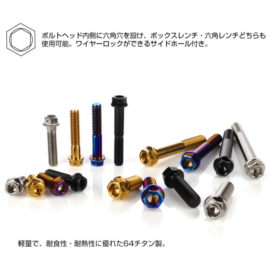 チタンボルト M8×25mm P1.25 六角ボルト 六角穴付き ホールヘッド フランジボルト ブラック JA1753 | ブランド登録なし | 03