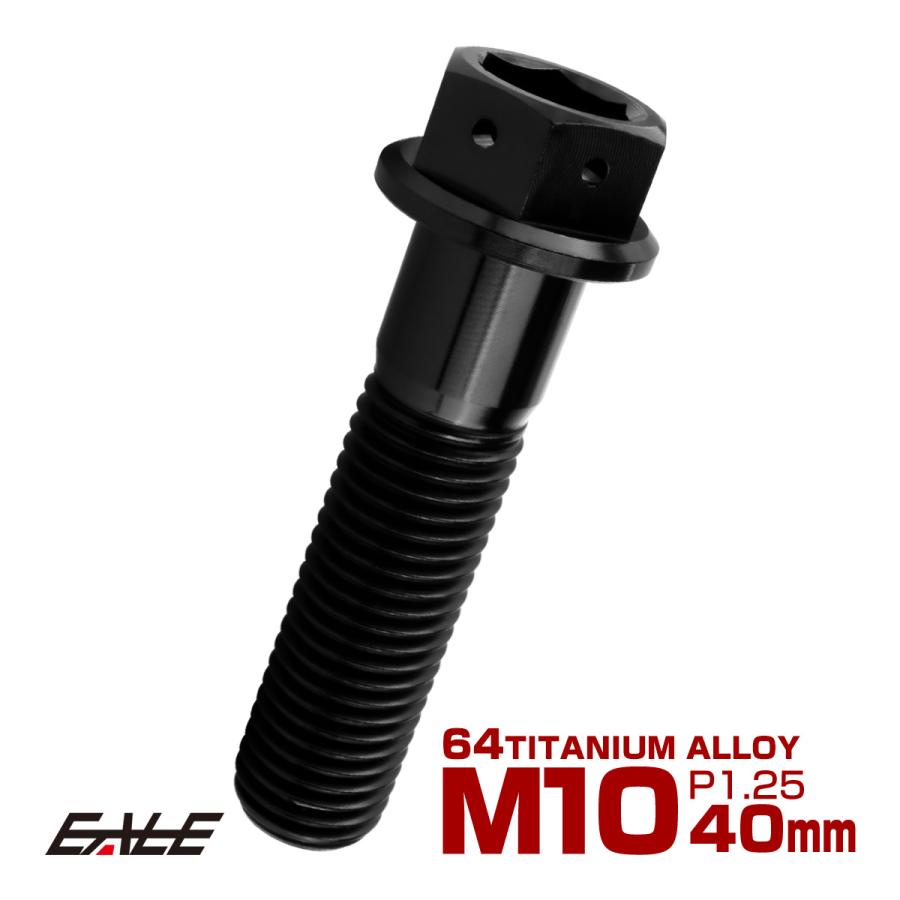 チタンボルト M10×40mm P1.25 六角ボルト 六角穴付き ホールヘッド フランジボルト ブラック JA1764 | ブランド登録なし
