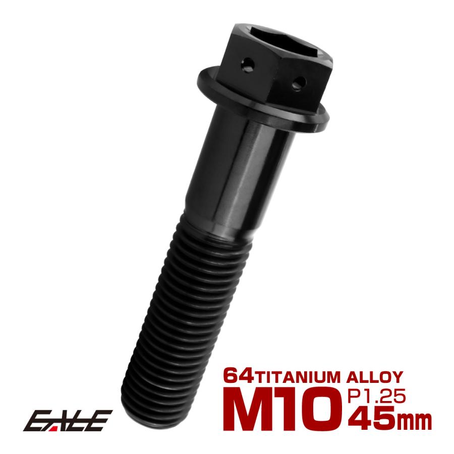 チタンボルト M10×45mm P1.25 六角ボルト 六角穴付き ホールヘッド フランジボルト ブラック JA1765 | ブランド登録なし