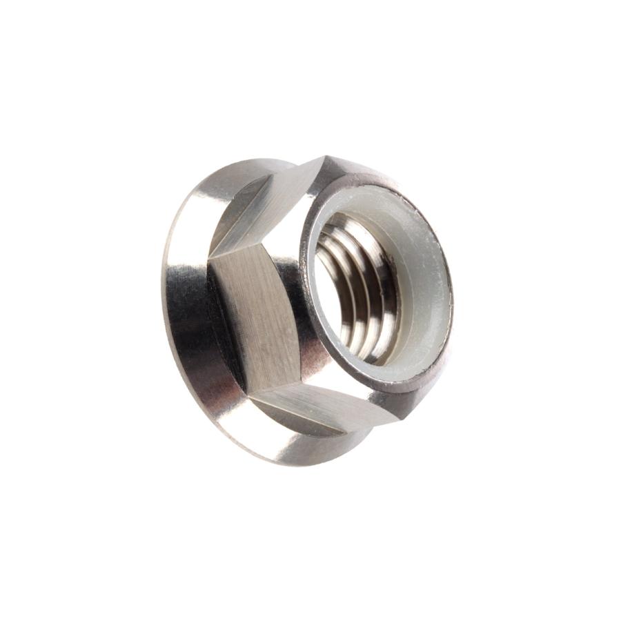 チタンナット M6 P1.00 六角ナット ナイロンナット フランジ付 ゆるみ止め防止に シルバー JA176 | ブランド登録なし | 03