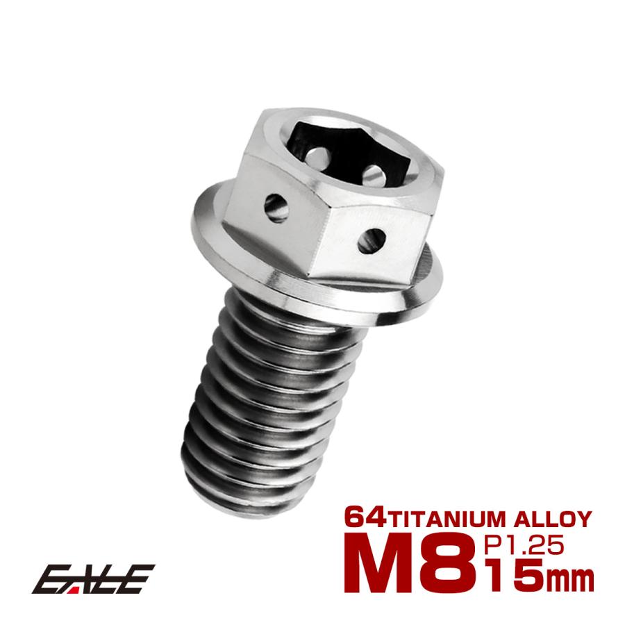 チタンボルト M8×15mm P1.25 六角ボルト 六角穴付き ホールヘッド フランジボルト シルバー JA1774 | ブランド登録なし