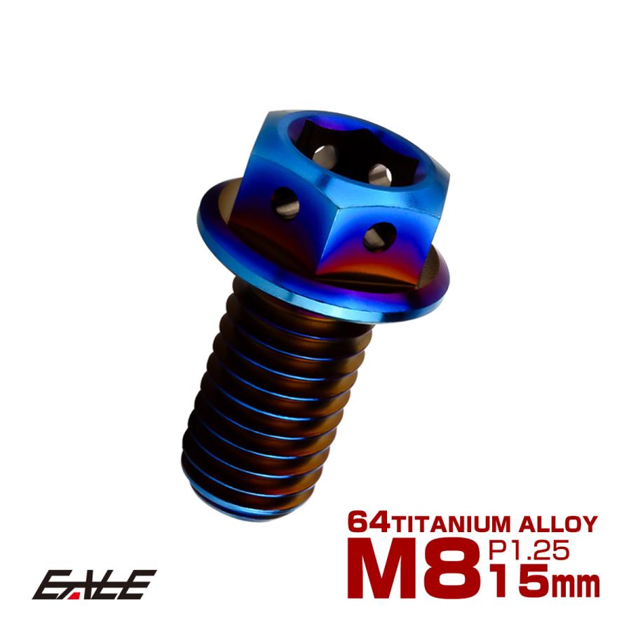 チタンボルト M8×15mm P1.25 六角ボルト 六角穴付き ホールヘッド フランジボルト 焼きチタンカラー JA1776 | ブランド登録なし