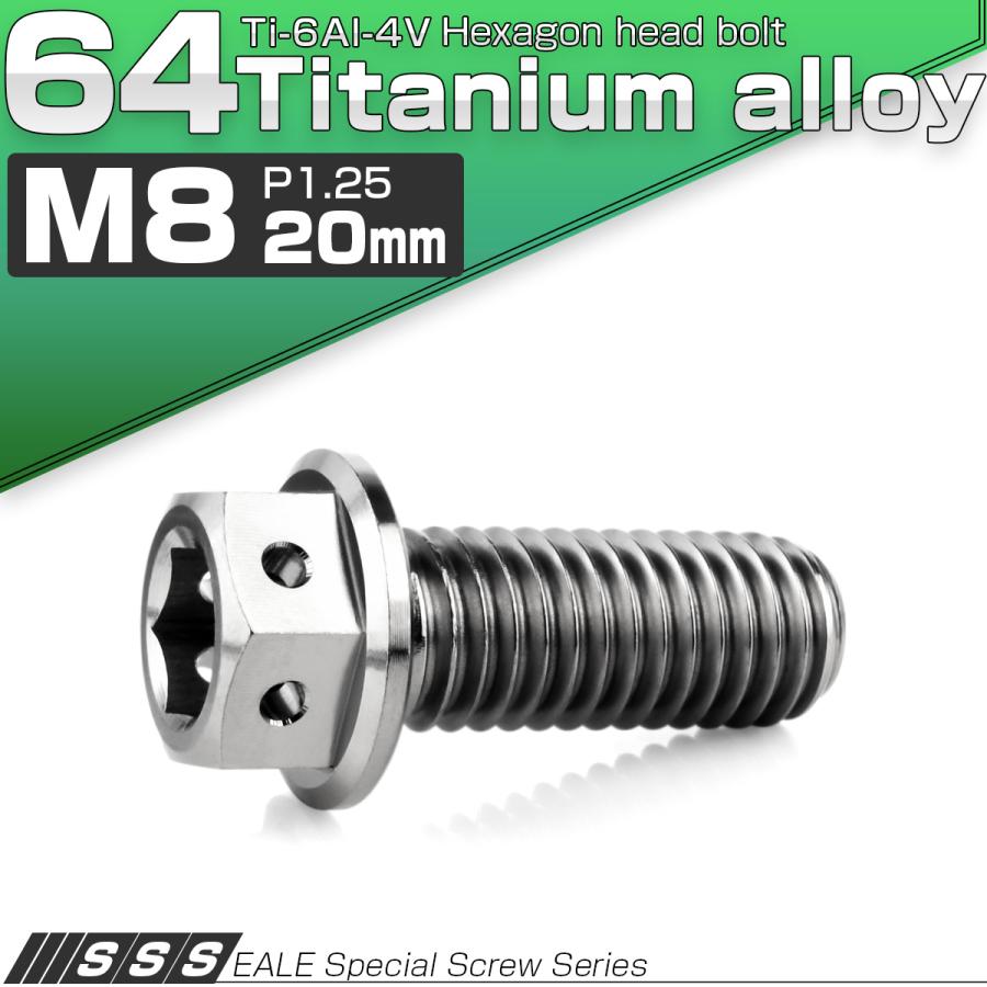 チタンボルト M8×20mm P1.25 六角ボルト 六角穴付き ホール チタンボルト M8×20mm P1.25 六角ボルト 六角穴付き ホール