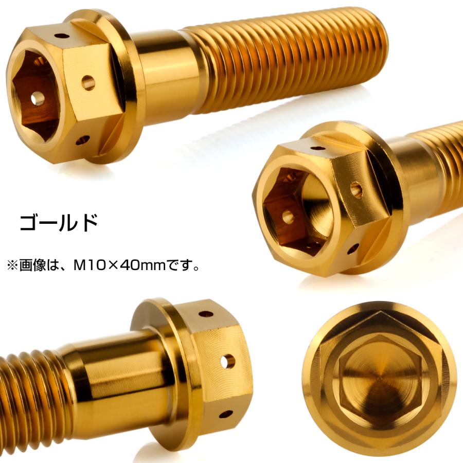 チタンボルト M8×25mm P1.25 六角ボルト 六角穴付き ホールヘッド フランジボルト ゴールド JA1781 | ブランド登録なし | 02