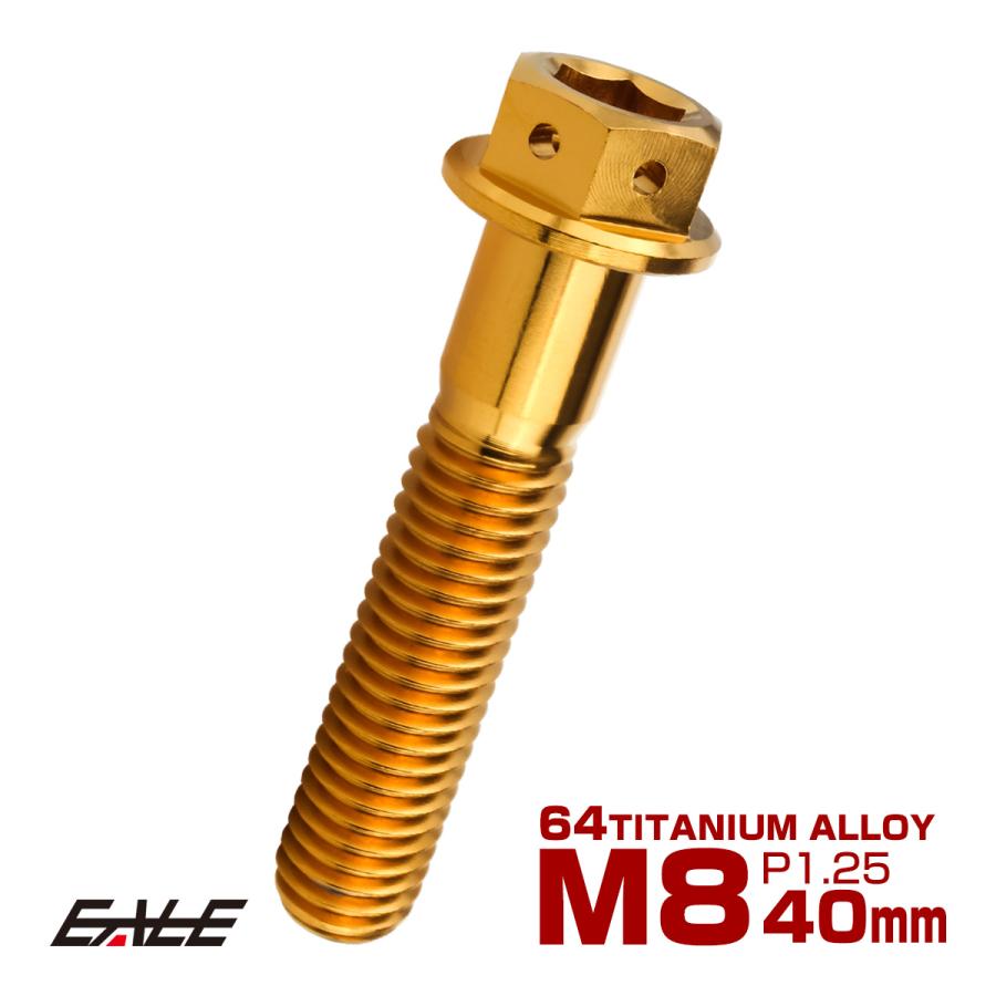 チタンボルト M8×40mm P1.25 六角ボルト 六角穴付き ホールヘッド
