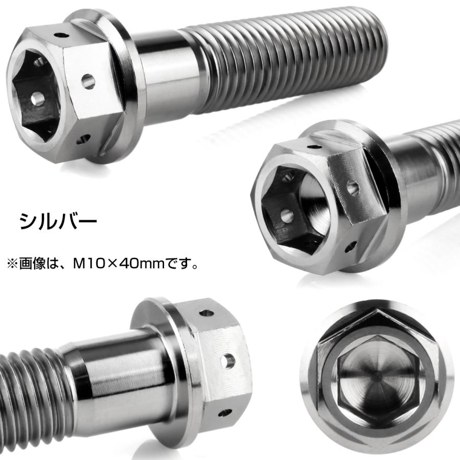 チタンボルト M8×50mm P1.25 六角ボルト 六角穴付き ホールヘッド フランジボルト シルバー JA1795 | ブランド登録なし | 02