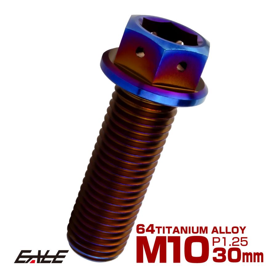 チタンボルト M10×30mm P1.25 六角ボルト 六角穴付き ホールヘッド フランジボルト 焼きチタンカラー JA1809 | ブランド登録なし