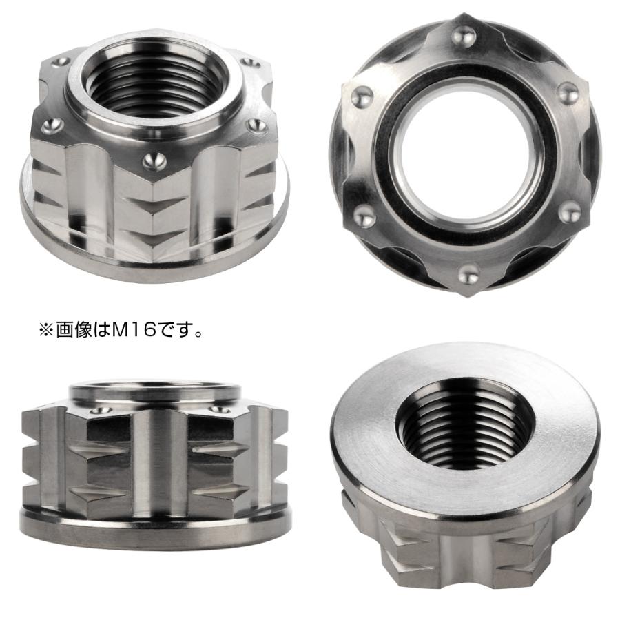 チタンナット M18 P1.5 フランジ付ナット 六角ナット スターホール ナット セレート無し シルバー JA1869 | ブランド登録なし | 02