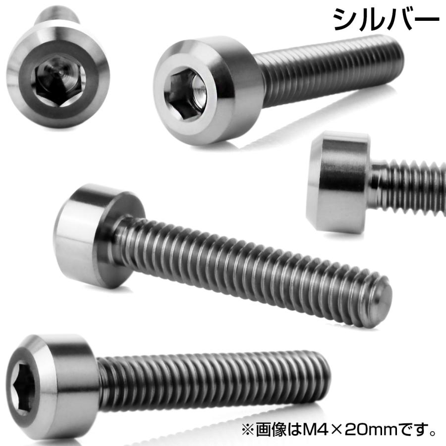 チタンボルト M4×20mm P0.7 六角穴付き キャップボルト キャップスクリュー デザインボルト シルバー JA1889 | ブランド登録なし | 02