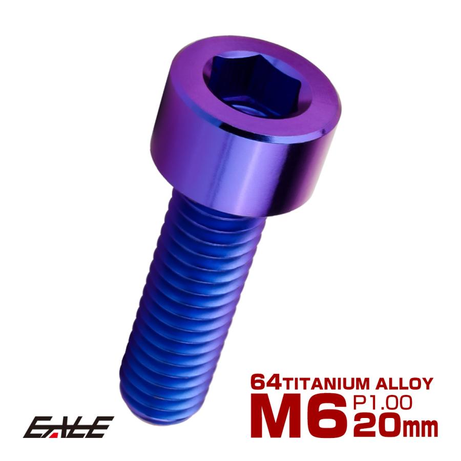チタンボルト M6×20mm P1.0 キャップボルト キャップスクリュー チタンボルト M6×20mm P1.0 キャップボルト キャップスクリュー