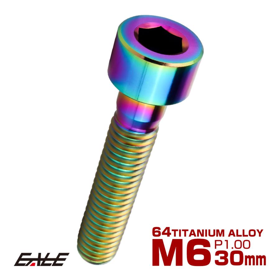 チタンボルト M6×30mm P1.0 キャップボルト キャップスクリュー 六角穴付き ボルト レインボー JA1948 | ブランド登録なし